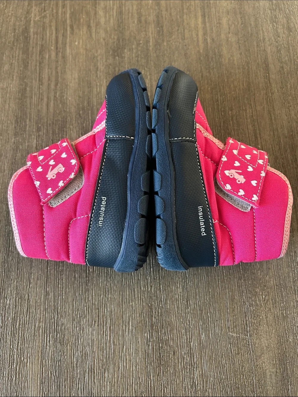 See Kai run Pink Heart Winter Boots - Cozy Insulated Toddler Shoes, Sz. 8, S/New